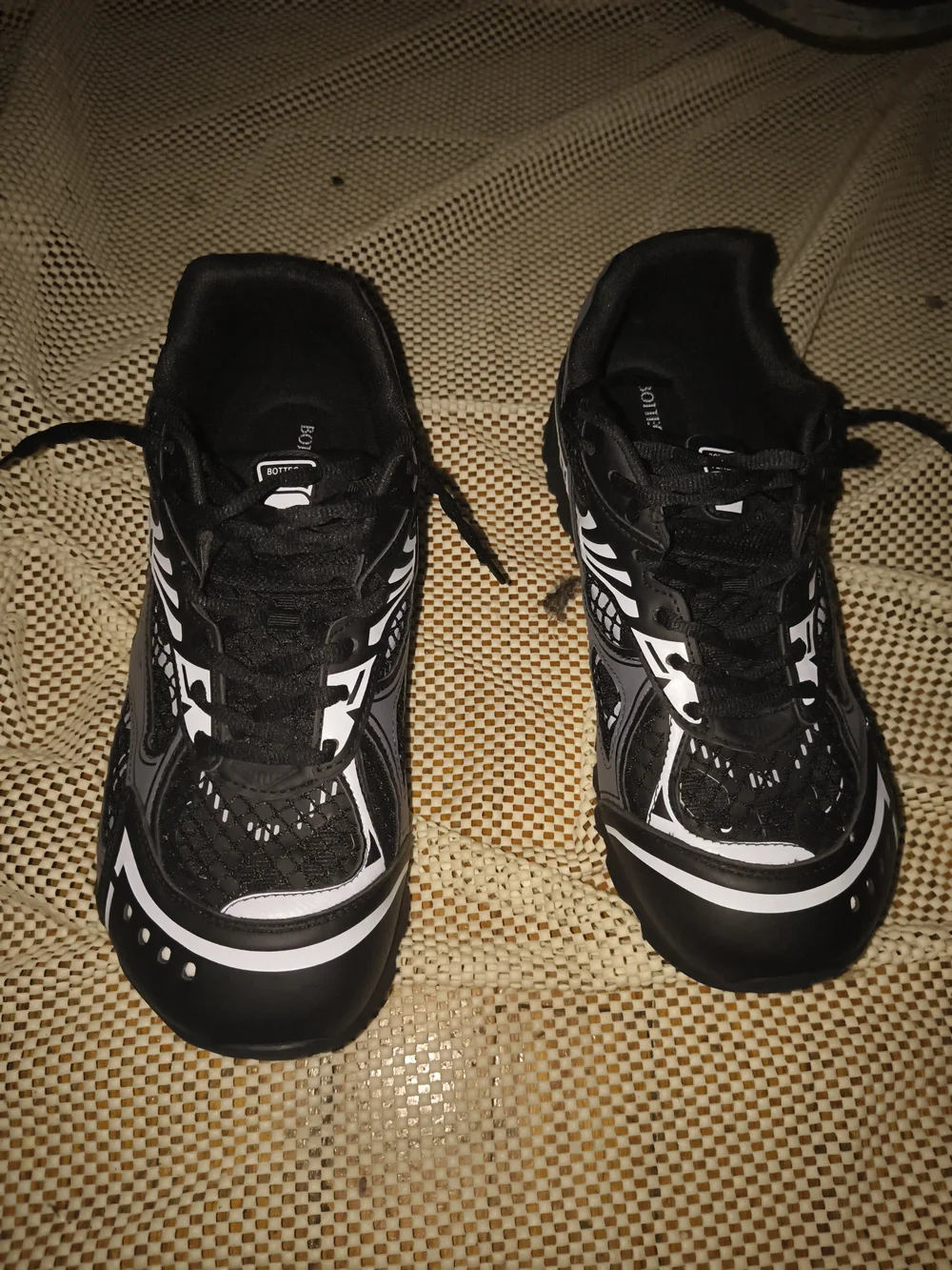 Bottega Veneta Black Sneakers with White Accents